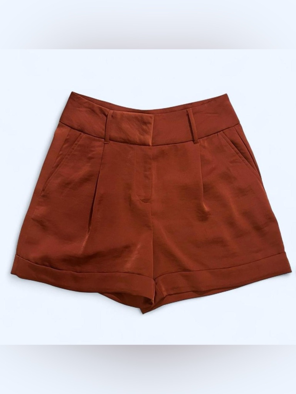 Express Orange High-rise Mini Shorts with Detachable Ribbon